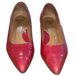 John Fluevog Red Pointed-Toe Flats